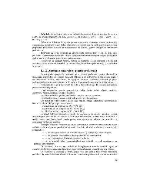 1. Materiale pentru Căi de Comunicație Terestre