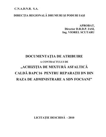 Achizitie de mixtura asfaltica calda BAPC16 pentru reparatii