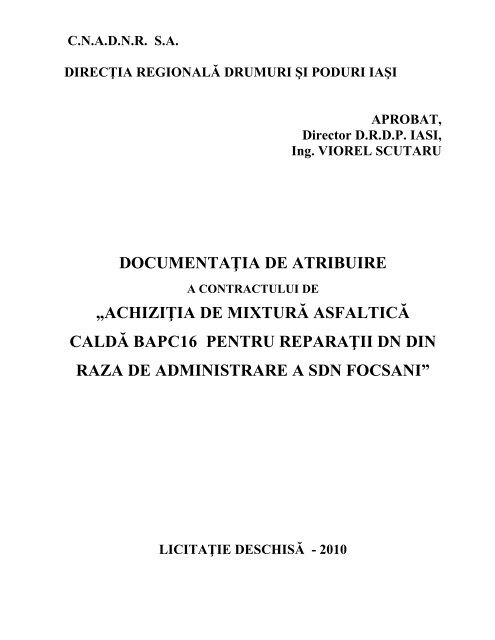 Achizitie de mixtura asfaltica calda BAPC16 pentru reparatii