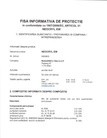 FISA INFORMATIVA DE PROTECTIE - Lavanda Expert