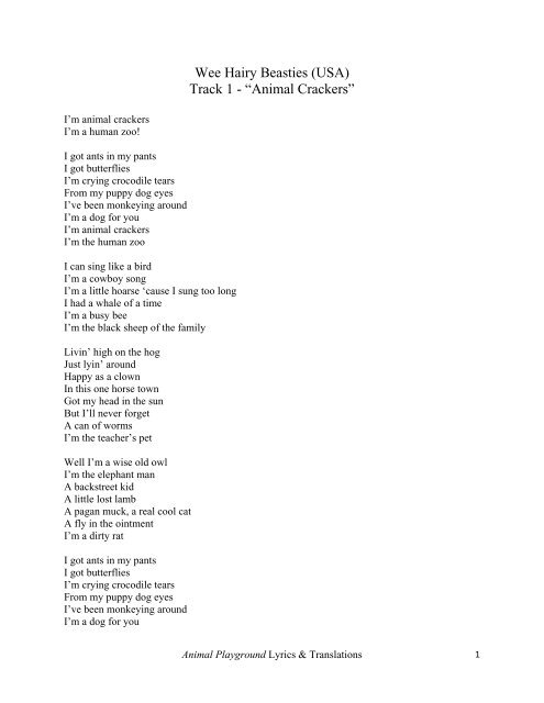 USA) Track 1 - “Animal Crackers” - Putumayo World Music