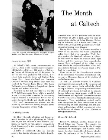 The Month at Caltech - Engineering & Science