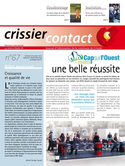 Octobre 2012 (n°67) - Crissier