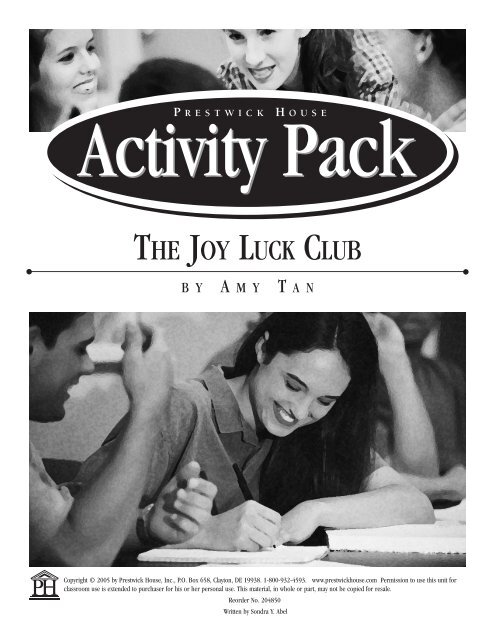 The Joy Luck Club - Activity Pack Sample PDF - Prestwick House