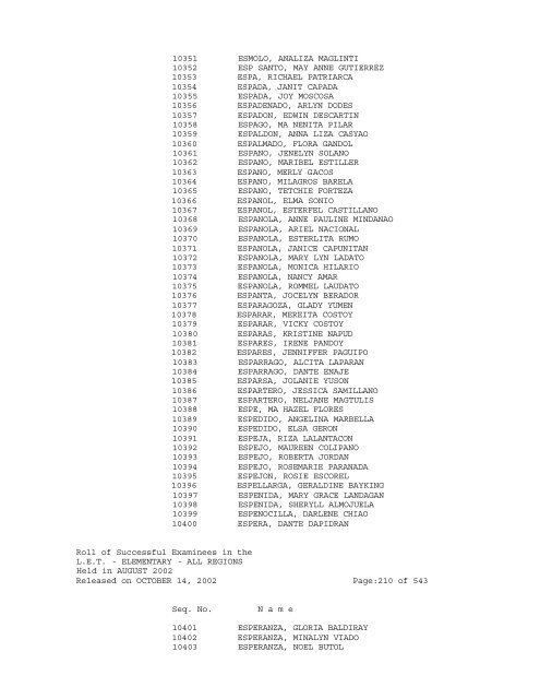 Republic of the Philippines PROFESSIONAL REGULATION ...