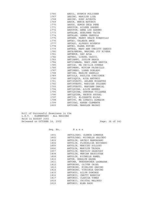 Republic of the Philippines PROFESSIONAL REGULATION ...