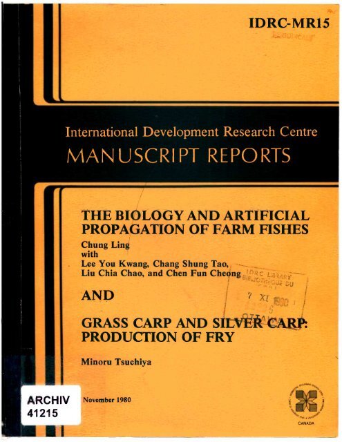 manuscript reports - International Development Research Centre