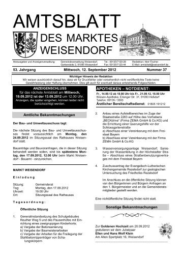 AMTSBLATT - Gemeinde Weisendorf