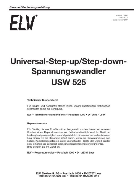 Spannungswandler USW 525 - TecHome.de