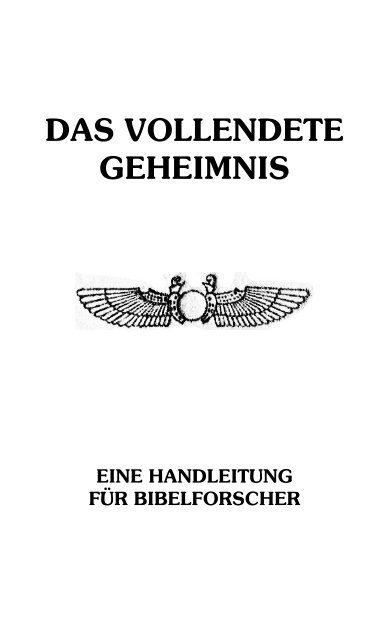 Das Vollendete Geheimnis Ausgabe 1925