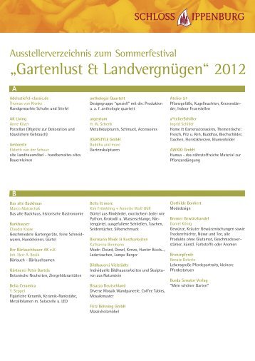 „Gartenlust & Landvergnügen“ 2012 - Schloss Ippenburg