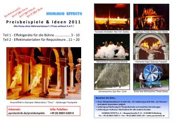 Preisbeispiele & Ideen 2011 - Pyrotechnikerschule Hummig Effects ...