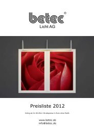 Preisliste von BETEC - milano.design