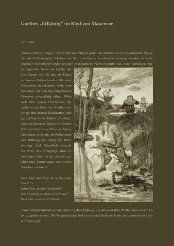 Goethes „Erlkönig“ im Ried von Mauensee - Kurt Lussi