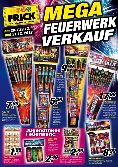 Jugendfreies Feuerwerk: - FRICK für Wand und Boden