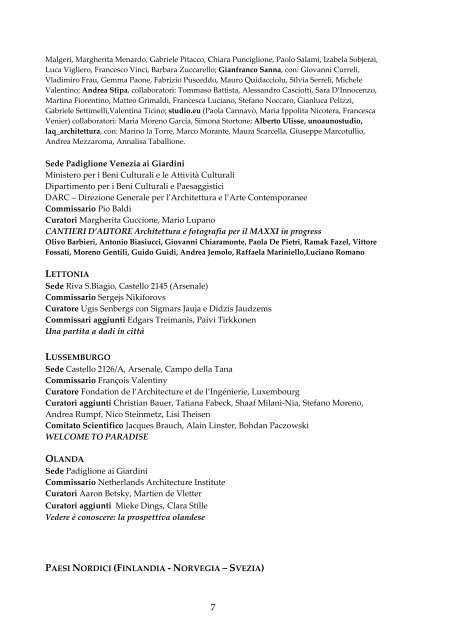 Partecipazioni nazionali - La Biennale di Venezia - sito ufficiale