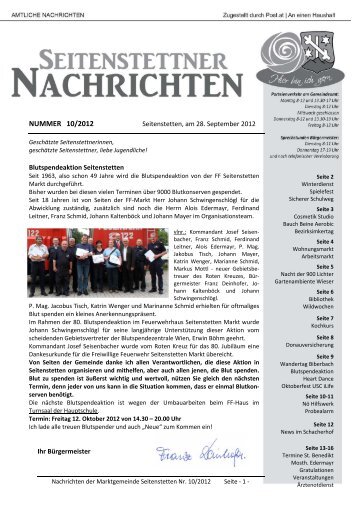 Einladung - Marktgemeinde Seitenstetten