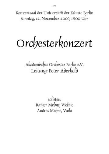 Mehne, Andres; Viola - Akademisches Orchester Berlin