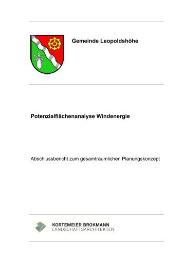 Gemeinde Leopoldshöhe Potenzialflächenanalyse Windenergie