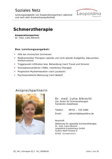 Schmerztherapie - Leopoldina Krankenhaus der Stadt Schweinfurt ...