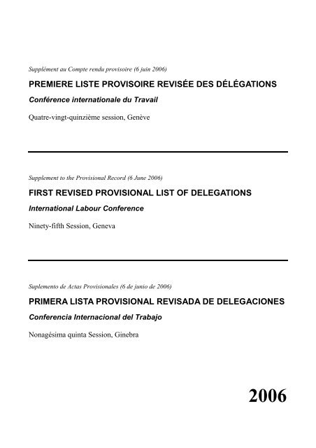 premiere liste provisoire revisée des délégations first revised