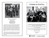 A Salute to Fred Fox - School of Music - University of Arizona