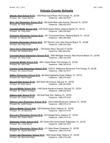 Volusia County Schools List