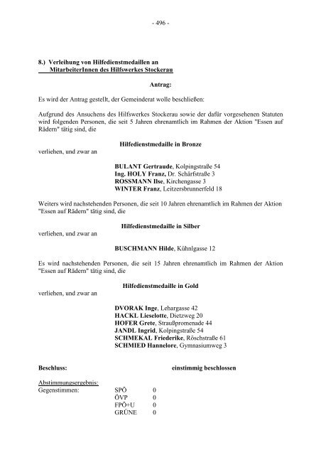 Protokoll zur Gemeinderatssitzung vom 2007.09.20 - .PDF - Stockerau