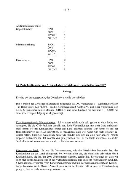 Protokoll zur Gemeinderatssitzung vom 2007.09.20 - .PDF - Stockerau