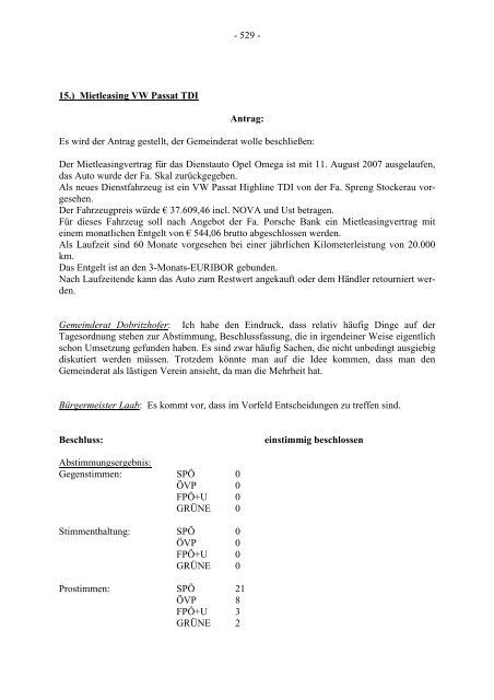 Protokoll zur Gemeinderatssitzung vom 2007.09.20 - .PDF - Stockerau