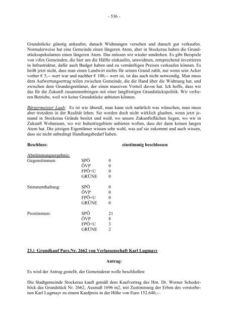 Protokoll zur Gemeinderatssitzung vom 2007.09.20 - .PDF - Stockerau