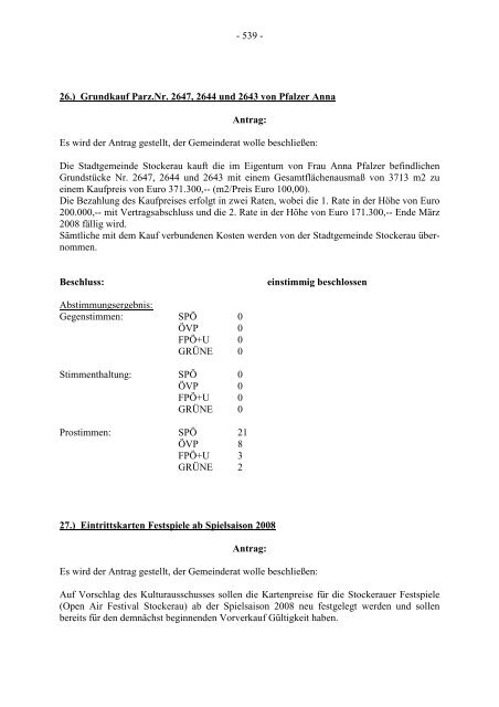 Protokoll zur Gemeinderatssitzung vom 2007.09.20 - .PDF - Stockerau