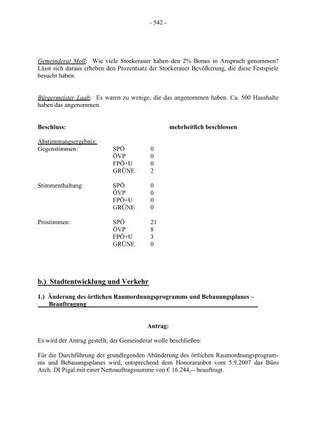 Protokoll zur Gemeinderatssitzung vom 2007.09.20 - .PDF - Stockerau