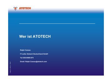 Wer ist ATOTECH - Wirtschaftsinformatik HTW Berlin
