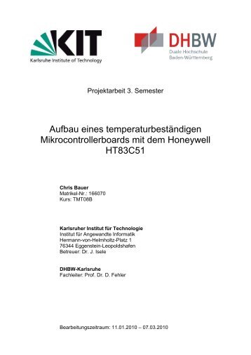 Aufbau eines temperaturbeständigen ... - zwerg - KIT