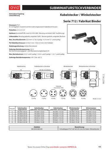 EVG Online-Katalog: RUNDSTECKVERBINDER