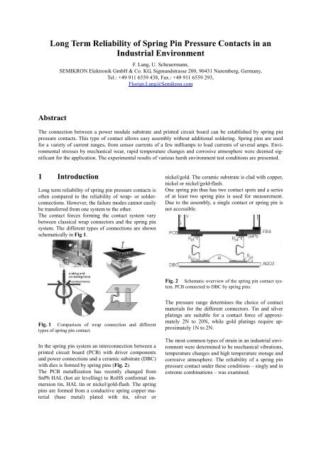 Long Term Reliability of Spring Pin Pressure Contacts in ... - Semikron