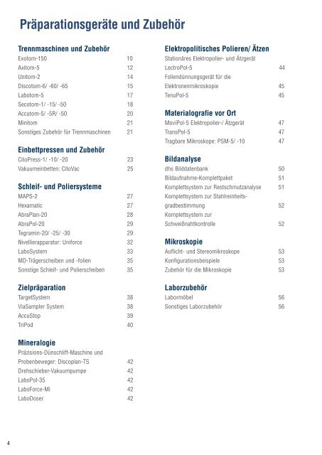 Materialografie Preisliste 2013 - Apsis