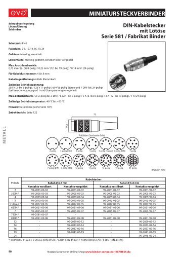 EVG Online-Katalog: RUNDSTECKVERBINDER