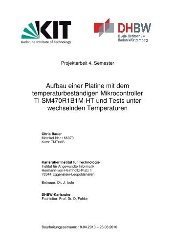 Aufbau einer Platine mit dem temperatur-beständigen ... - zwerg - KIT