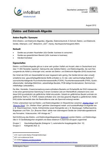 Elektro- und Elektronik-Altgeräte - Abfallratgeber Bayern