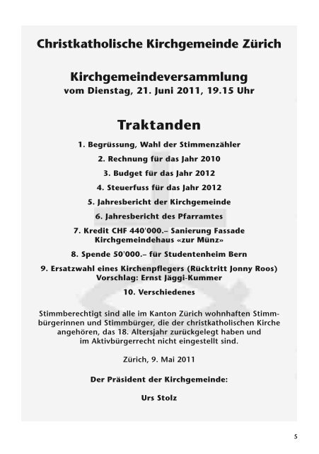 Treff: Kreativ, aktiv und karitativ - christkatholischen Kirchgemeinde ...