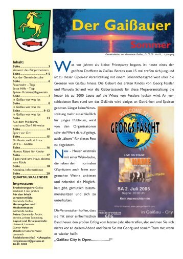 Ausgabe Nr. 02 am 01.04.2005 - Gaißau