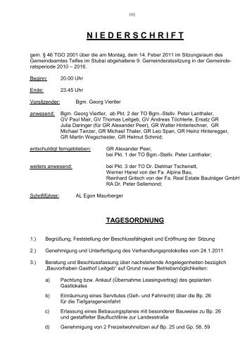 Gemeinderatsprotokoll Nr. 09 - 14.02.2011.pdf - Gemeinde Telfes im ...