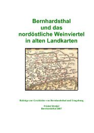 Bernhardsthal in alten Landkarten