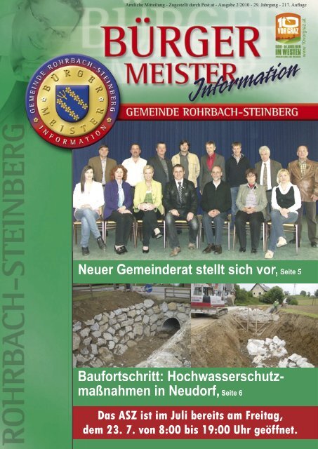Neuer Gemeinderat stellt sich vor,Seite 5 Baufortschritt - Rohrbach ...