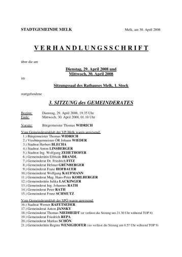 GR-Sitzung 080429 (186 KB) - .PDF - Stadtgemeinde Melk