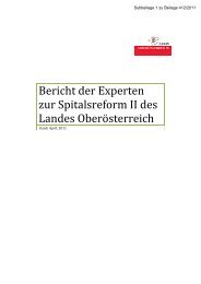 Bericht der Experten zur Spitalsreform II - Land OberÃ¶sterreich