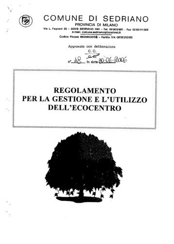 Gestione ecocentro - Comune di Sedriano