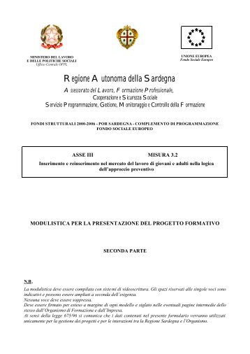 Modulo progetto formativo seconda parte [file.pdf] - Regione ...